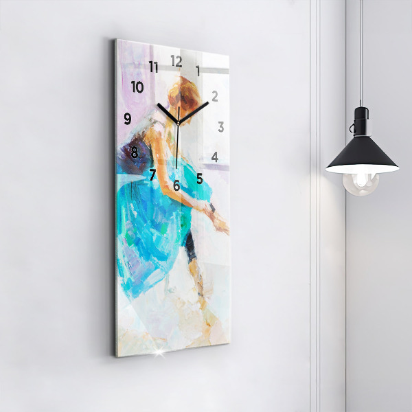 Modern vertical wall clock Preparing the ballerina