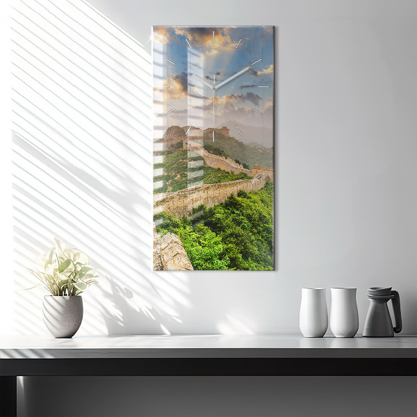 Modern vertical wall clock The Great Wall of China