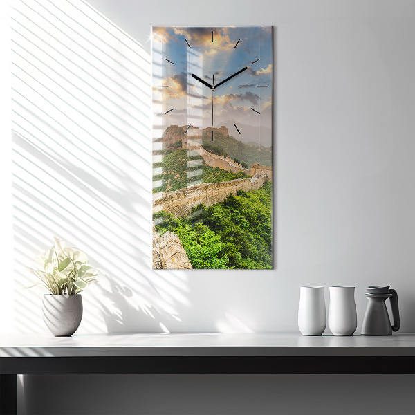 Modern vertical wall clock The Great Wall of China