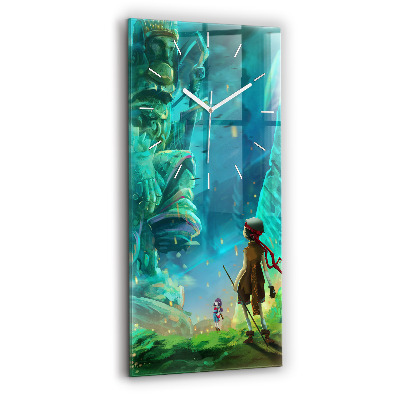 Modern vertical wall clock Children in the forest