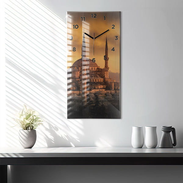 Modern vertical wall clock Mosque in Istanbul