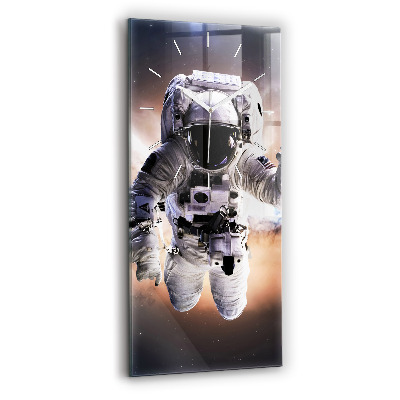 Modern vertical wall clock Astronaut in space