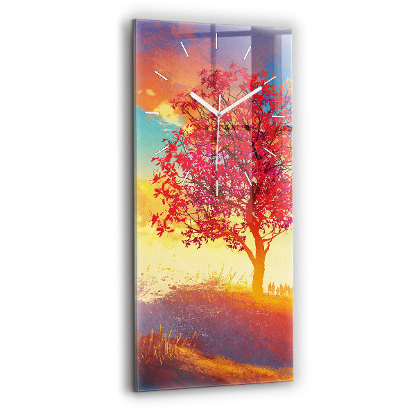 Modern vertical wall clock Autumn Landscape