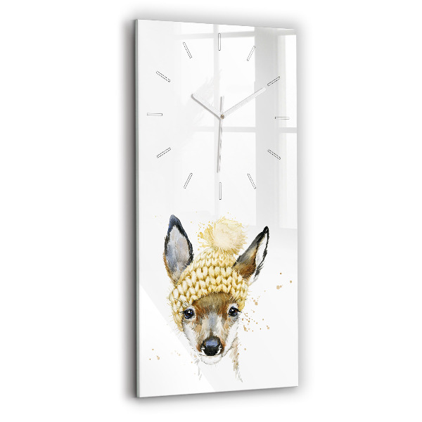 Modern vertical wall clock A deer