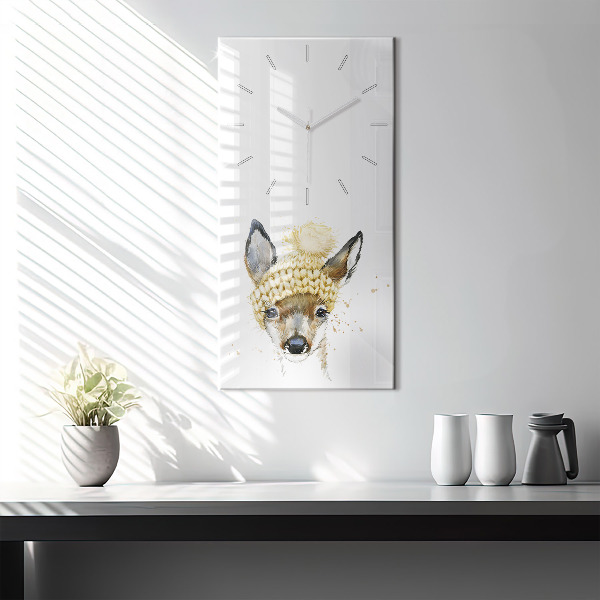 Modern vertical wall clock A deer