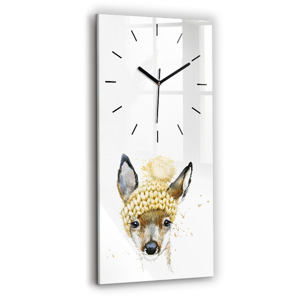 Modern vertical wall clock A deer
