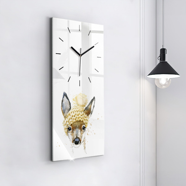 Modern vertical wall clock A deer