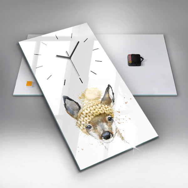 Modern vertical wall clock A deer