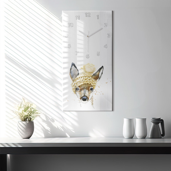 Modern vertical wall clock A deer