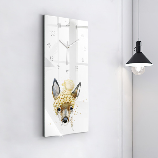 Modern vertical wall clock A deer