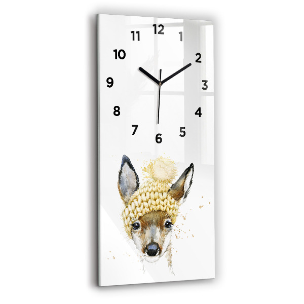 Modern vertical wall clock A deer