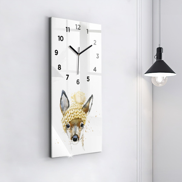 Modern vertical wall clock A deer