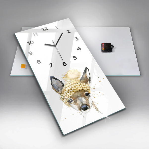 Modern vertical wall clock A deer