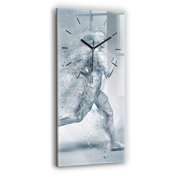 Modern vertical wall clock Running man