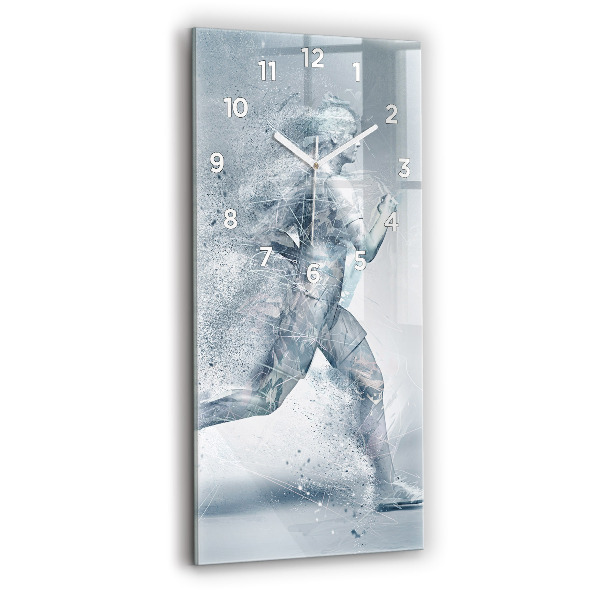 Modern vertical wall clock Running man