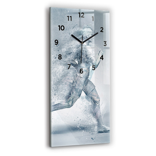 Modern vertical wall clock Running man