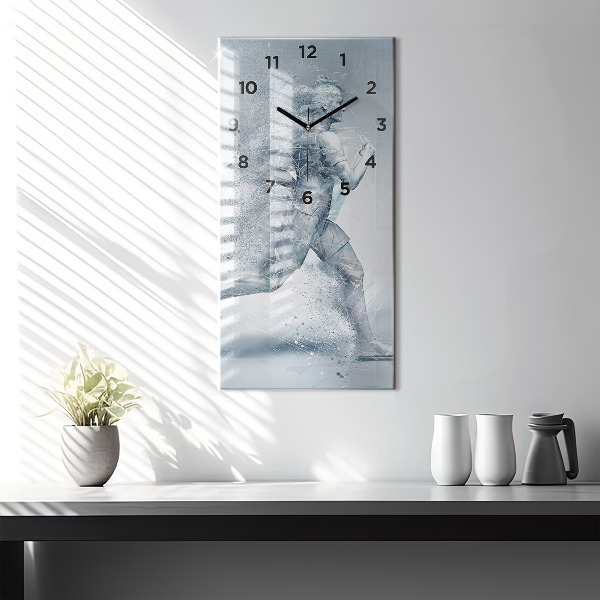 Modern vertical wall clock Running man