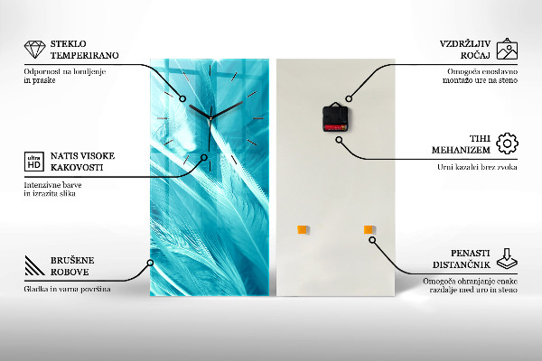 Modern vertical wall clock Giraffe - watercolor