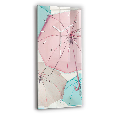 Modern vertical wall clock Pastel umbrellas