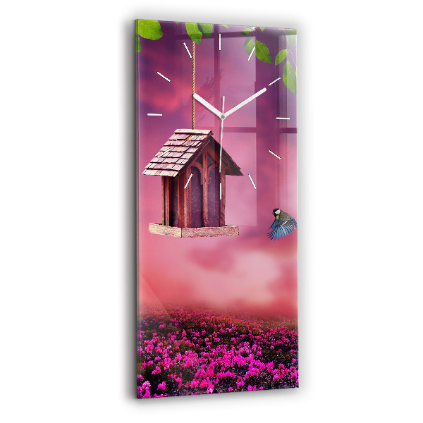 Modern vertical wall clock Birdhouse