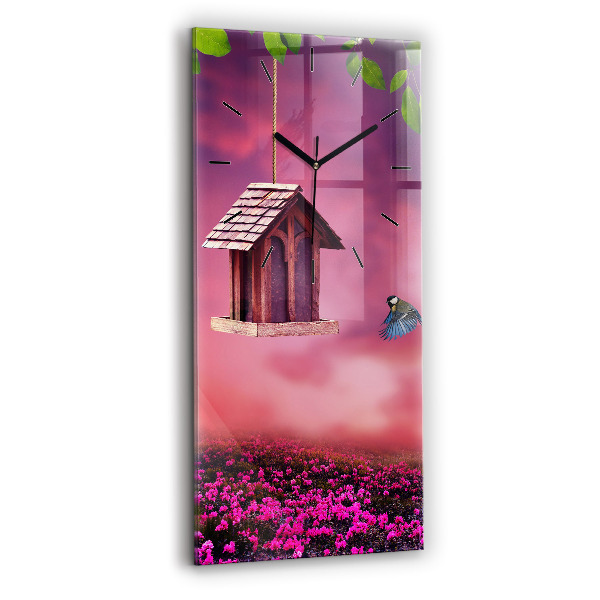 Modern vertical wall clock Birdhouse