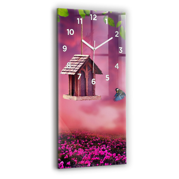 Modern vertical wall clock Birdhouse