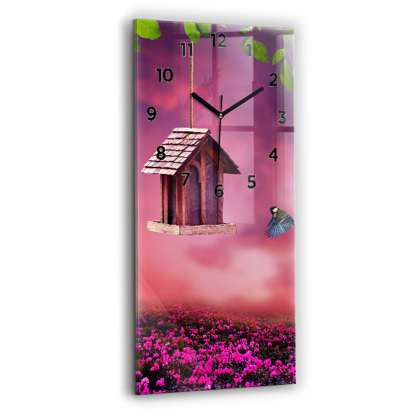 Modern vertical wall clock Birdhouse