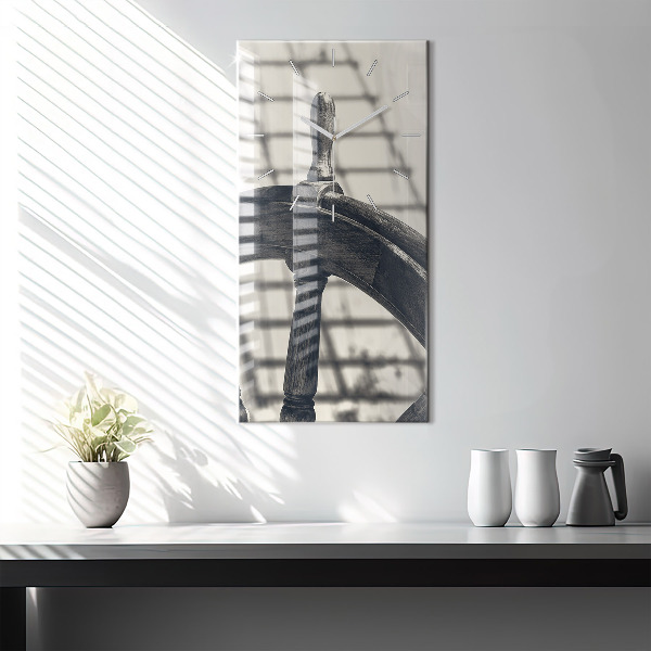 Modern vertical wall clock Ancient ship