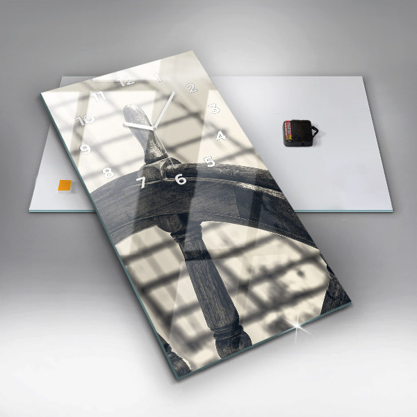 Modern vertical wall clock Ancient ship