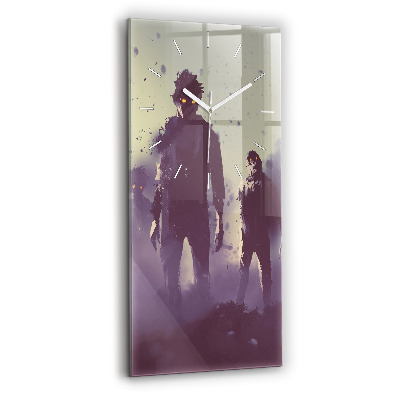 Modern vertical wall clock Zombies at night - halloween