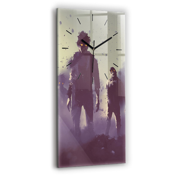 Modern vertical wall clock Zombies at night - halloween