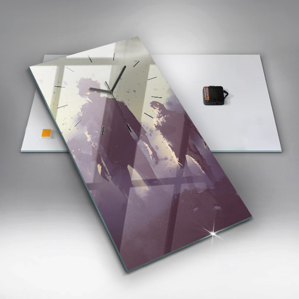 Modern vertical wall clock Zombies at night - halloween
