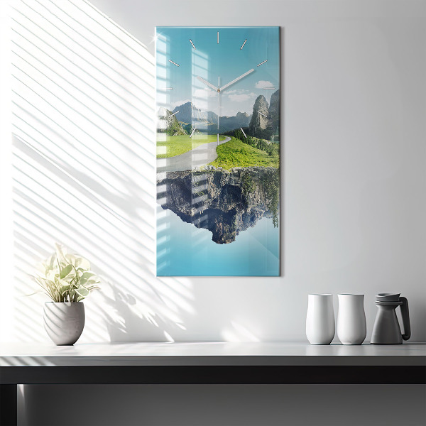 Modern vertical wall clock Flying Island