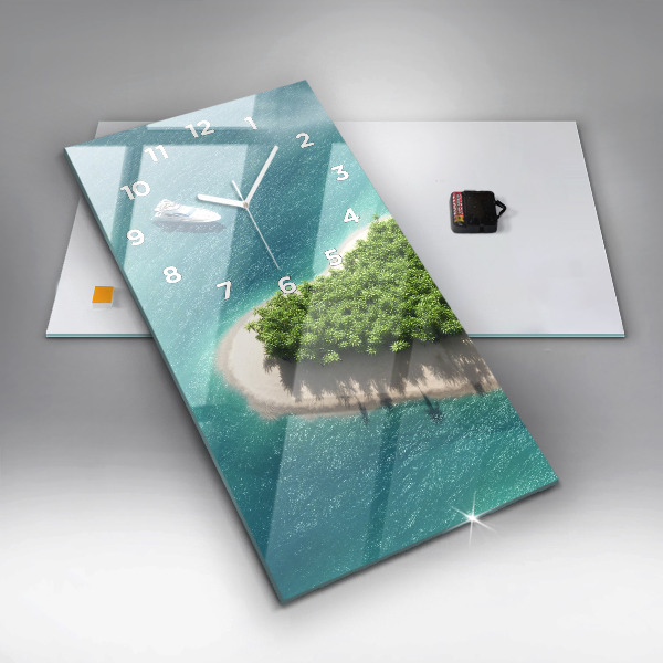 Modern vertical wall clock Heart Island