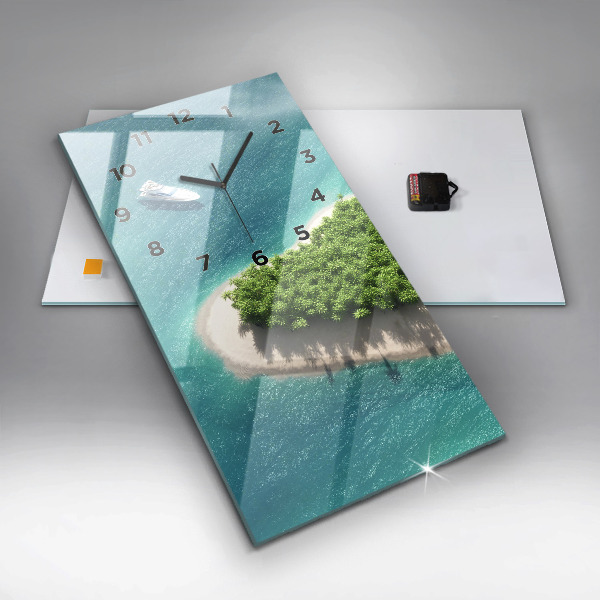 Modern vertical wall clock Heart Island