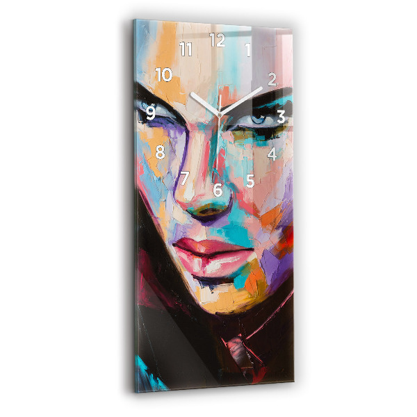 Modern vertical wall clock Portrait of a woman