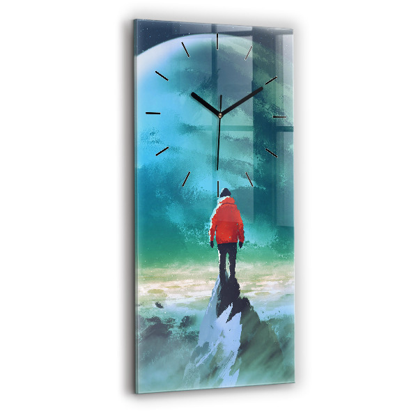 Modern vertical wall clock Man in the moon