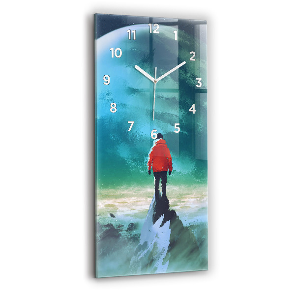 Modern vertical wall clock Man in the moon