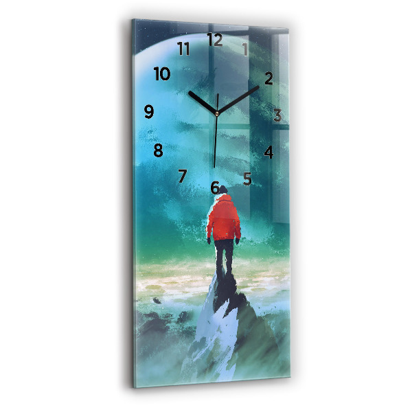 Modern vertical wall clock Man in the moon