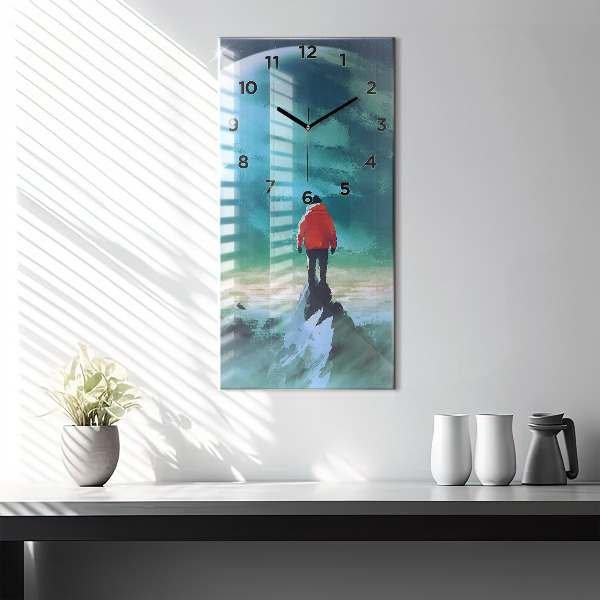 Modern vertical wall clock Man in the moon