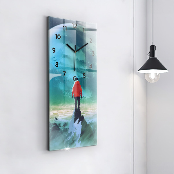 Modern vertical wall clock Man in the moon