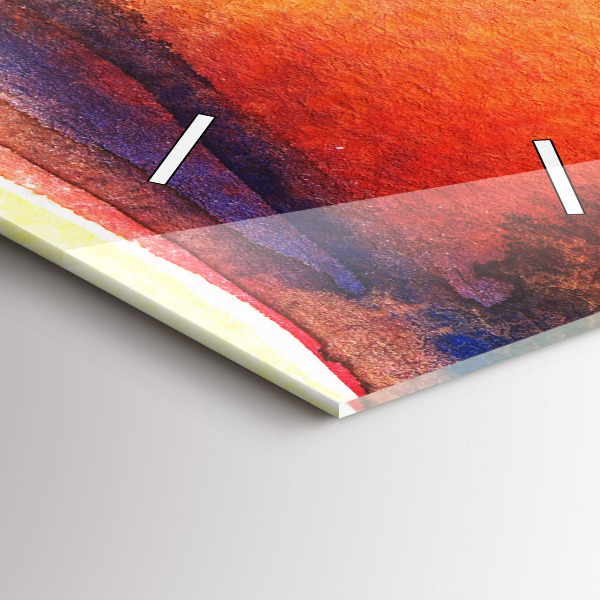 Modern vertical wall clock Woman in a hat