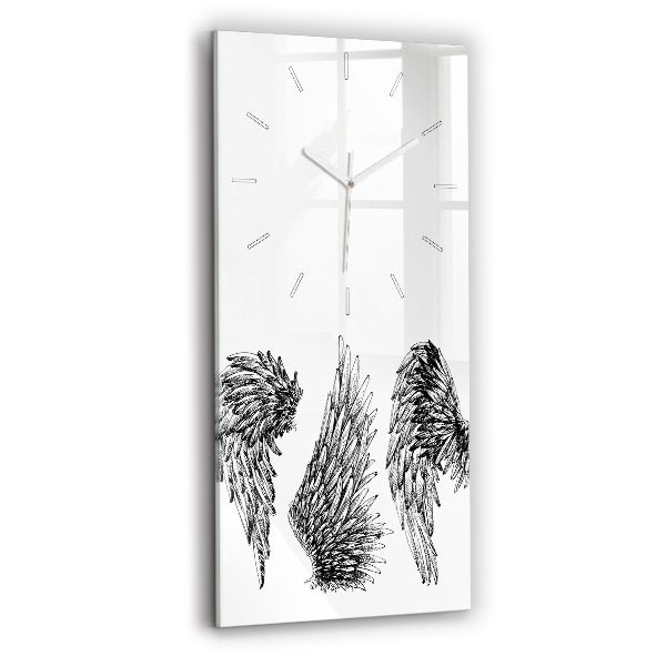 Modern vertical wall clock Angel wings