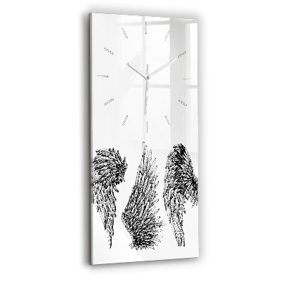 Modern vertical wall clock Angel wings
