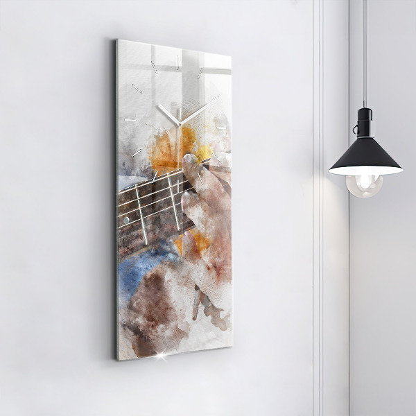 Modern vertical wall clock Guitar Graphics