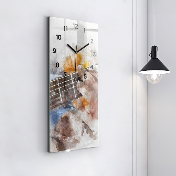 Modern vertical wall clock Guitar Graphics