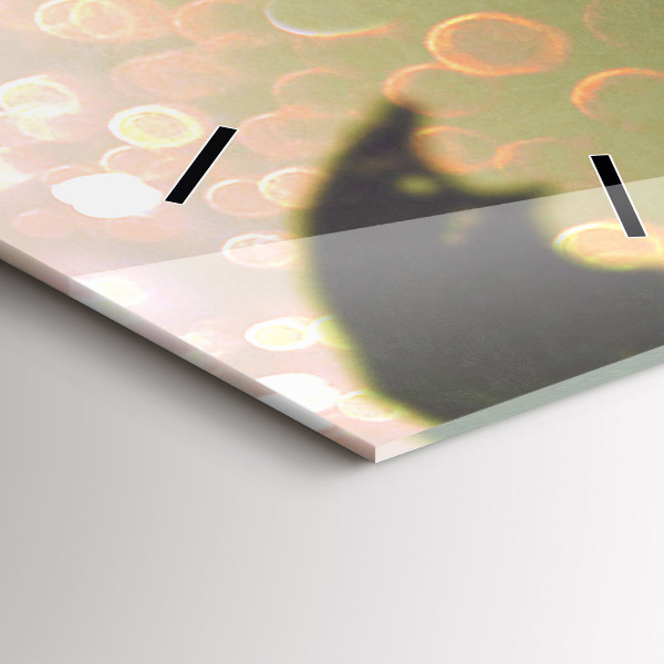 Modern vertical wall clock People with umbrellas