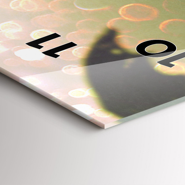 Modern vertical wall clock People with umbrellas