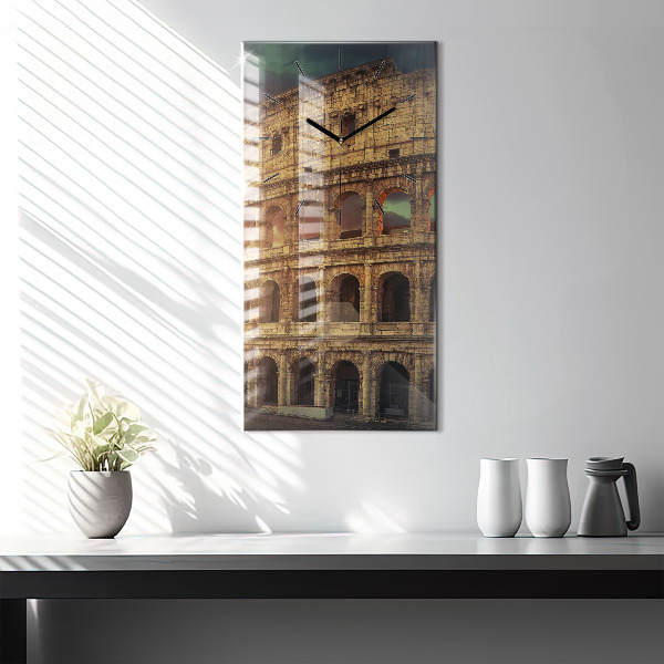 Modern vertical wall clock Roman Colosseum