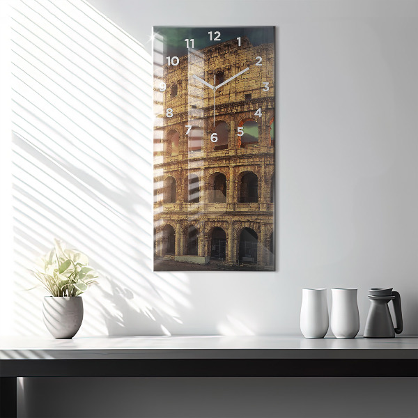 Modern vertical wall clock Roman Colosseum